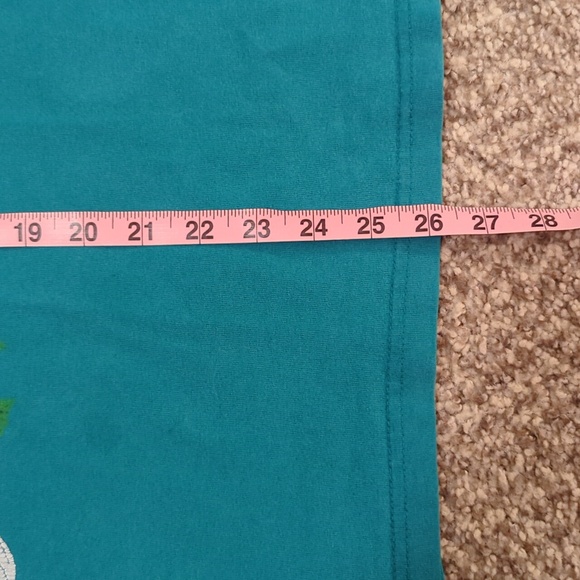 Teal Graphic T-Shirt with Hummingbird and Flowers - Picture 6 of 11